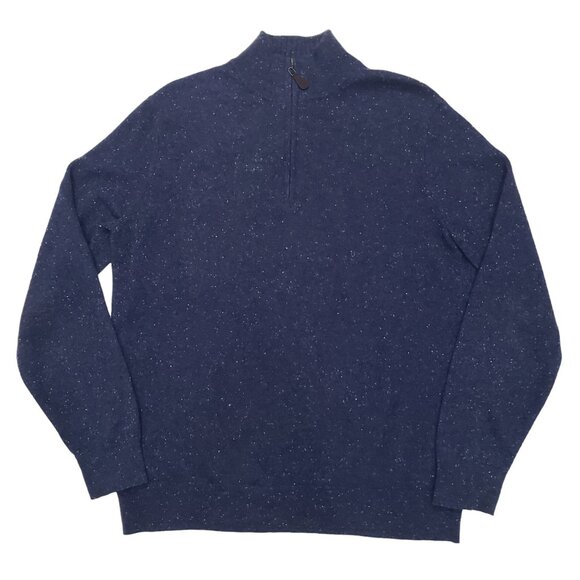 The Cashmere Project 100% Cashmere Mens M 1/4 Zip Sweater M Blue Academia Preppy - Picture 1 of 11
